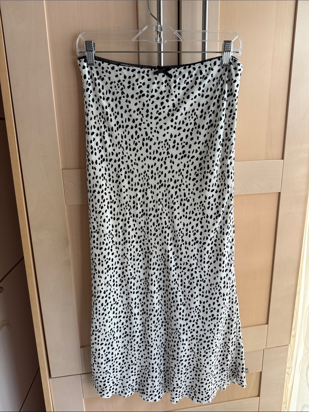 NWT Free People Dalmatian White Midi Skirt with Black Spot Print Size S - Picture 8 of 12